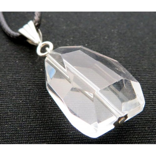 Large Random Faceted Cosmic Ice Andara Crystal Pendant